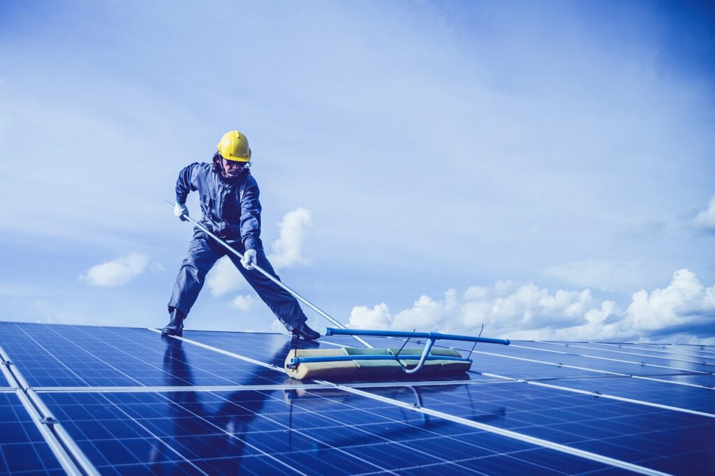 man, solar panel, rooftop, cleaning, work, job, solar panel system cleaning, solar, solar panel, solar panel, solar panel, solar panel, solar panel